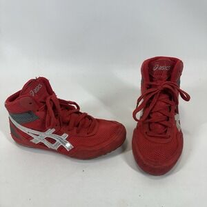 ASICS Matflex 3 Youth Size 4 Wrestling Shoes Red  Sneakers C129N
